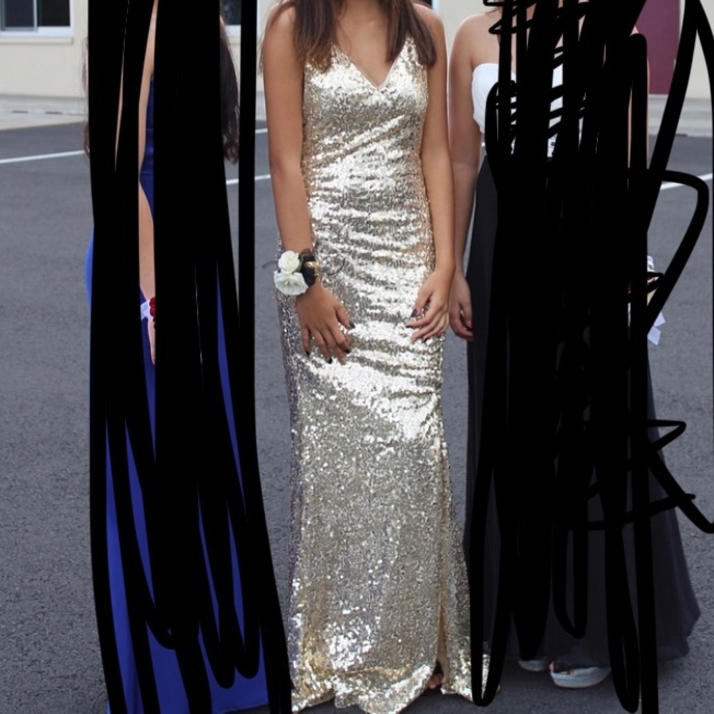 Gold prom dress